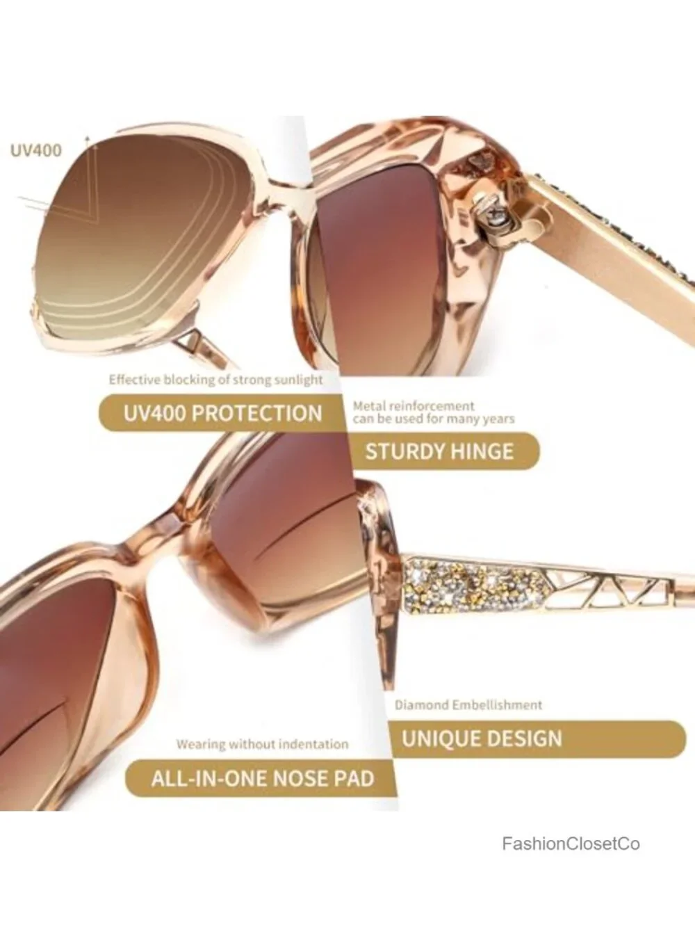 Bifocal Reading Sunglasses Oversized Square UV400 Protection Outdoor Sun Readers